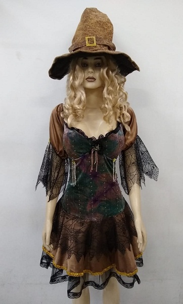 Bruxa veludo manchado marrom 